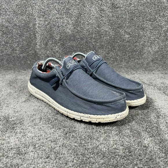 Hey Dude Wally Stretch Men’s Sz 12 Blue Lightweight Slip On Casual Loafer Shoes - Picture 2 of 12